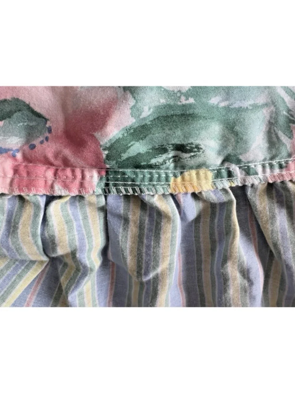 RUFFLED Pillow Sham PR Quilted Floral Stripe Ruffle Y2K Regency Home Fashion USA